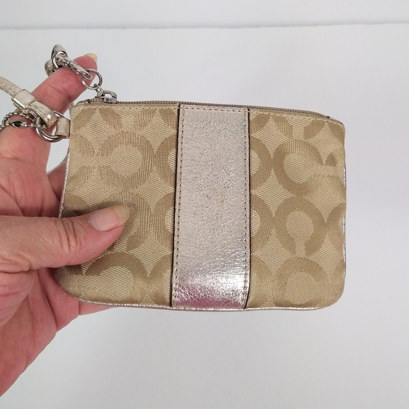 Coach tan and gold small wristlet - Picture 8 of 8